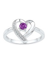 nice silver round diamond birthstone baby ring